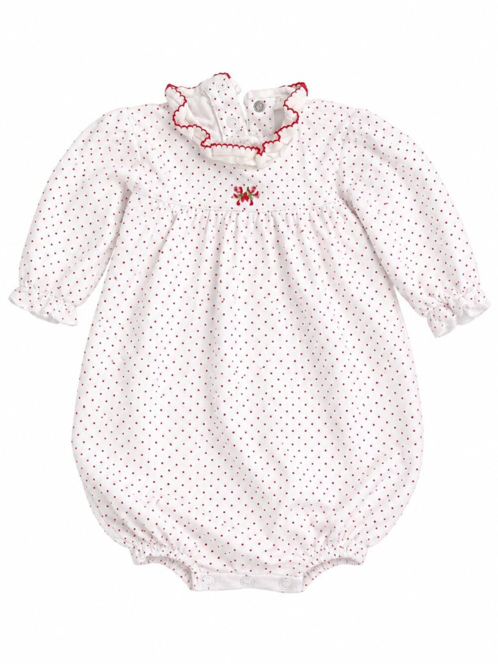 Baby Luigi Red & White Dotted Romper/Sleeper — 0/S